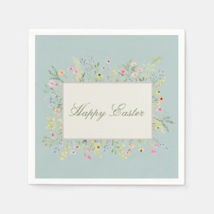 Elegante Lente Wilde Bloem Pasen Servet