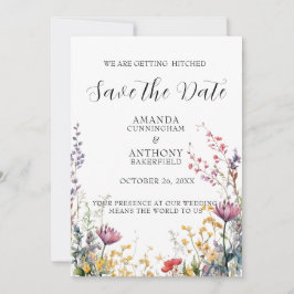Elegante Lente Wilde Bloemen Trouw Save the Date