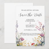 Elegante Lente Wilde Bloemen Trouw Save the Date  (Voorkant / Achterkant)