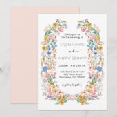 Elegante Lente Wilde Bloemen Weide Tuin Bruiloft Kaart (Voorkant / Achterkant)