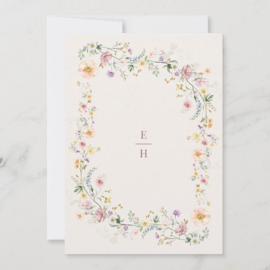 Elegante lente Wildflower Meadow Sprookjesachtige  Kaart (Achterkant)