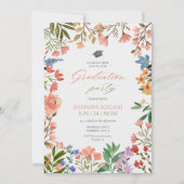 Elegante lente wildflower tuin afstuderen kaart (Voorkant)