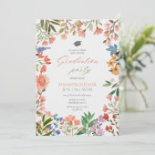 Elegante lente wildflower tuin afstuderen kaart (Staand voorkant)