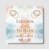elegante lente zomer gouden ringen Trouwen Gastenboek (Voorkant)