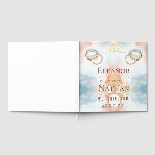 elegante lente zomer gouden ringen Trouwen Gastenboek (Volledig)