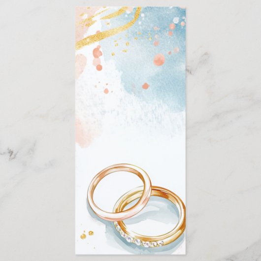 elegante lente zomer gouden ringen Trouwen Menu (Achterkant)