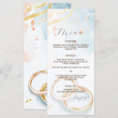 elegante lente zomer gouden ringen Trouwen Menu (Voorkant / Achterkant)