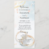 elegante lente zomer gouden ringen Trouwen Programmakaart (Voorkant)