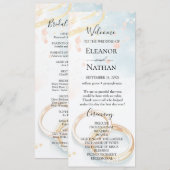 elegante lente zomer gouden ringen Trouwen Programmakaart (Voorkant / Achterkant)