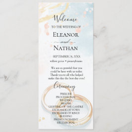 elegante lente zomer gouden ringen Trouwen Programmakaart