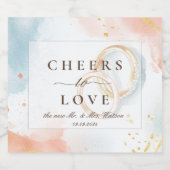 Elegante lente zomer gouden ringen Trouwen Sparkling Wijnetiket (Enkel label)