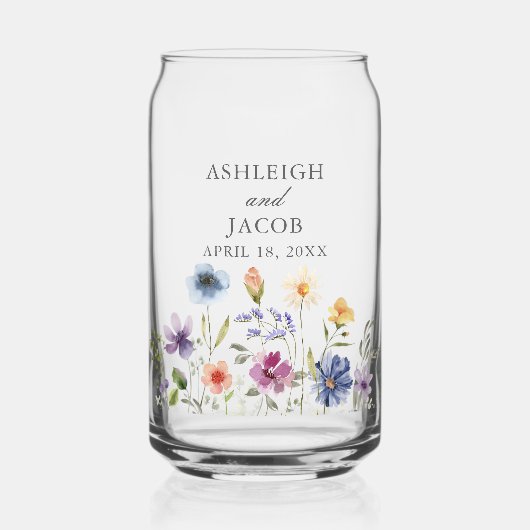 Elegante Lentebloem Bruiloft Persoonlijk Blikvorm Glas (Voorkant)