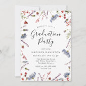 Elegante Lentebloemen Foto Afstudeerfeest Kaart (Voorkant)