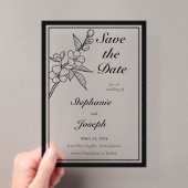 Elegante Lentebloesem Trouw Save the Date Acryl Uitnodigingen (Insitu (Draagbaar))