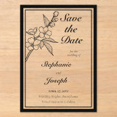 Elegante Lentebloesem Trouw Save the Date Acryl Uitnodigingen (Voorkant)