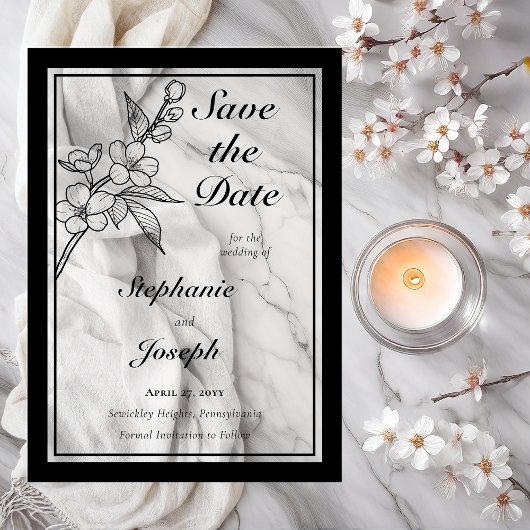 Elegante Lentebloesem Trouw Save the Date Acryl Uitnodigingen