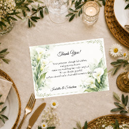 Elegante Lentekalla Lelie Romantische Trouwdag Bedankkaart