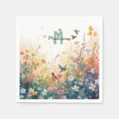 Elegante lentetuin rozen border vogels servet (Voorkant)