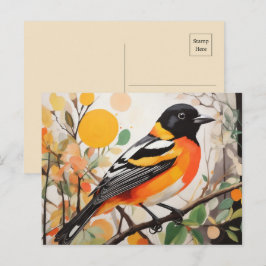 Elegante lentevogel Baltimore Oriole Briefkaart
