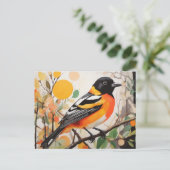 Elegante lentevogel Baltimore Oriole Briefkaart (Staand voorkant)