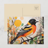 Elegante lentevogel Baltimore Oriole Briefkaart (Voorkant / Achterkant)