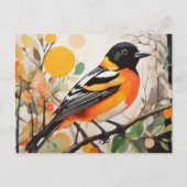 Elegante lentevogel Baltimore Oriole Briefkaart (Voorkant)