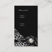 Elegante Leopard Black Silver Diamond Visitekaartje (Achterkant)
