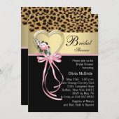 Elegante Leopard Bruids Douche Uitnodigingen (Voorkant / Achterkant)