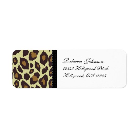 Elegante Leopard retourlabels Etiket (Voorkant)