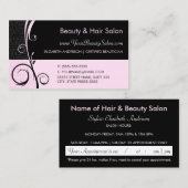 Elegante Leopard Roze en Zwarte Salon Afspraak Afsprakenkaartje (Voorkant / Achterkant)