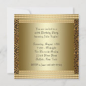 Elegante Leopard verjaardagsfeestje uitnodigingen (Achterkant)