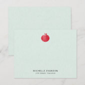 Elegante leraar Simple Red Apple Mint Groen Notitiekaartje (Voorkant / Achterkant)