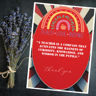 Elegante leraar's waardering citaat met bedankt