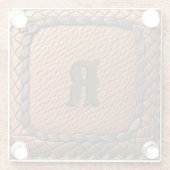 Elegante leren look western stijl glazen onderzetter (Achterkant)