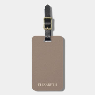 Elegante leren naam bagagelabel