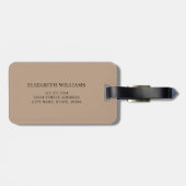 Elegante leren naam bagagelabel (Achterkant horizontaal)