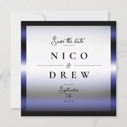 Elegante leren trouwjurk met trots  save the date (Voorkant)