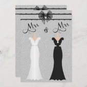 Elegante lesbische gay twee bruiden bruiloft uitno kaart (Voorkant / Achterkant)