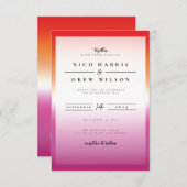 Elegante Lesbische Pride Bruiloft Kaart (Voorkant / Achterkant)