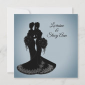 Elegante lesbische trouwuitnodiging kaart (Achterkant)