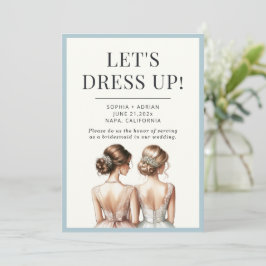 Elegante "Let's Dress Up" bruidsmeisje van eer Kaart