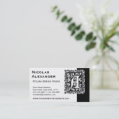 Elegante letter A Antiek monogram Renaissance Visitekaartje (Staand voorkant)