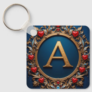Elegante letter A met gouden hartdetails ✨ Sleutelhanger