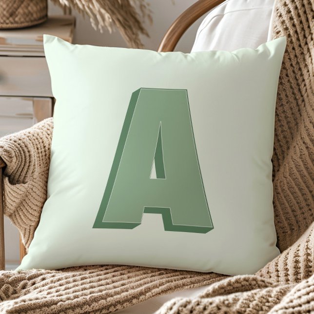 Elegante Letter A Monogram Persoonlijke Initiaal Kussen (Creator heeft geüpload)
