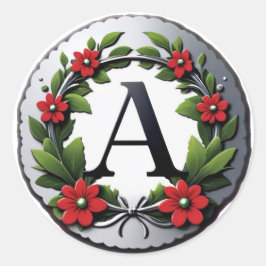 Elegante Letter A Monogram Ronde Sticker