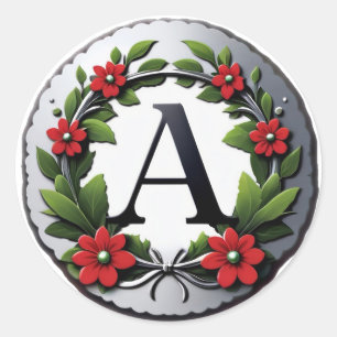 Elegante Letter A Monogram Ronde Sticker