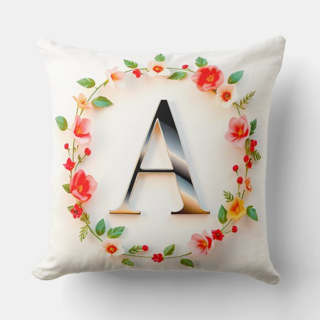 Elegante letter A omringd door een cirkel Kussen (Voorkant)