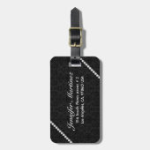 Elegante letter A sprankelende diamanten-monogram Bagagelabel (Voorkant verticaal)