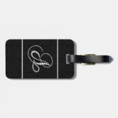 Elegante letter A sprankelende diamanten-monogram Bagagelabel (Achterkant horizontaal)