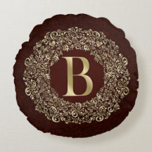 Elegante letter B goud en rode Damascus monogram